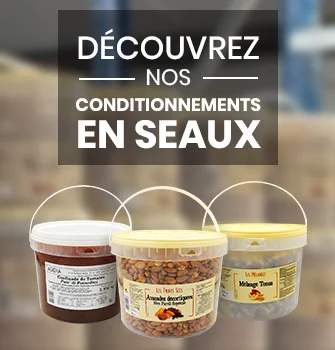 Mise en avant conditionnements seaux Agidra grossiste alimentaire