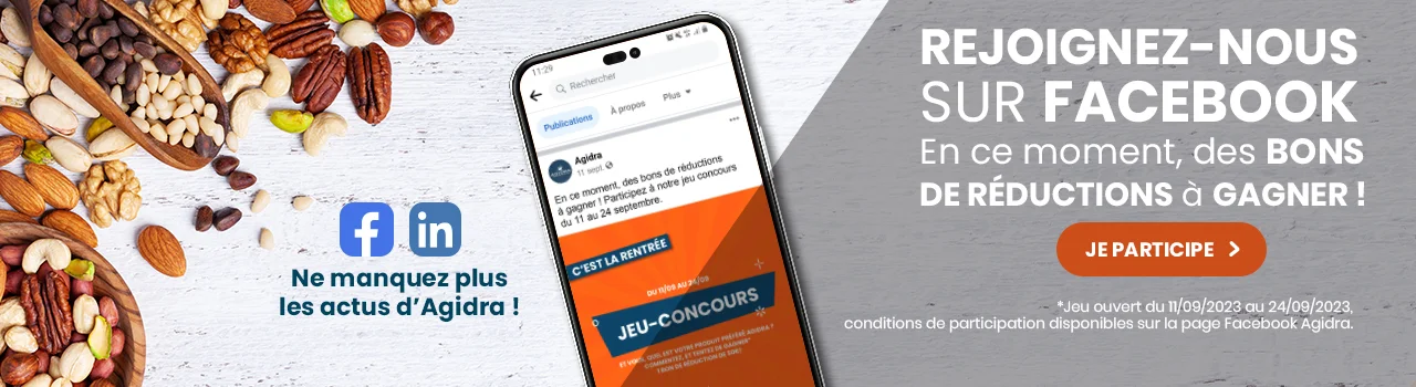 Mise en avant facebook et jeu concours  Agidra grossiste alimentaire