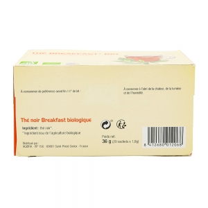 Thé english breakfast BIO boîte 20 sachets  CT 16 BTES