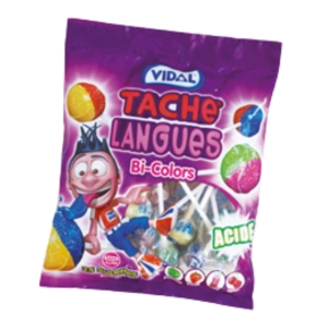 Sucettes tache langue bi-colors sachet 200g  CT DE10 SACHETS