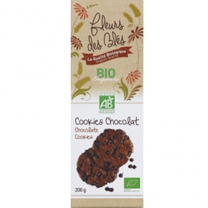 Biscuits cookies chocolat BIO  paquet 200g CARTON DE 8 UVC