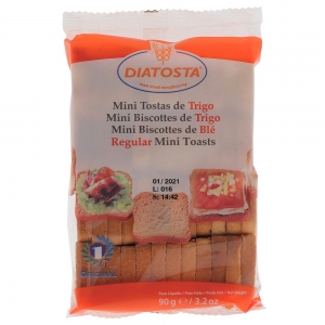 Mini biscottes au blé  sachet 90g CT 20 PQT