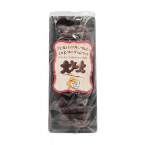 Bonhommes pain d'épices enrobés chocolat noir 200g  DISPLAY DE 30 UVC