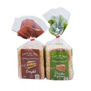 Pain de mie complet grandes tranches paquet 550g  CARTON DE 10