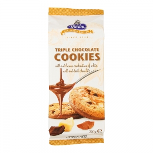Cookies triple chocolat paquet 200g  CT 12 PQT
