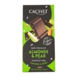 Chocolat noir poires & amandes  tablette 100g CT 12TAB