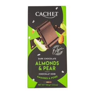 Chocolat noir poires & amandes 100g  CT 12TAB