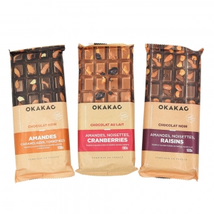 Chocolat noir amandes caramélisées torréfiées 180g  CT DE 10
