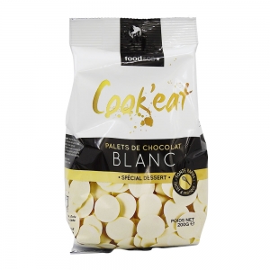 Palets de chocolat blanc dessert  sachet 200g CT 10 TAB