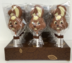 Sucettes en chocolat lapins display de 24  DISPLAY  de 24