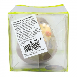 Moulages chocolat poussin dans son oeuf scht 180g  CT 6 BOITE