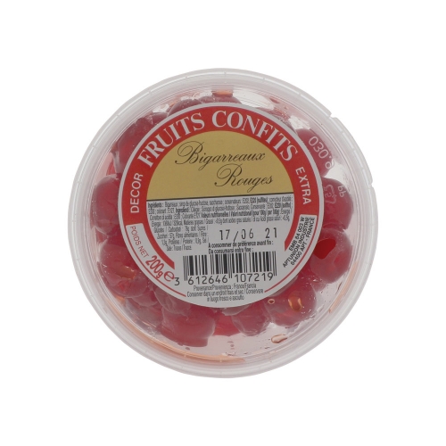 Grossiste Fruits confits bigarreaux pot 200g Cartons de 12 pots prix