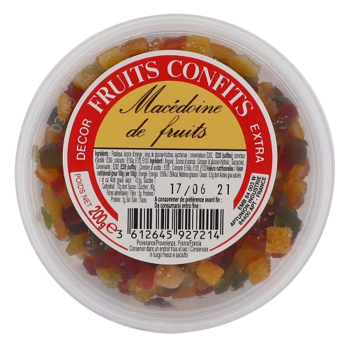 Grossiste Fruits confits macédoine pot 200g CT 12 prix en gros