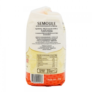 Semoule moyenne paquet 2kg Le Renard  Carton de 6 x 2 kg