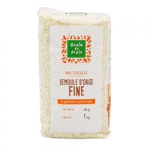 Semoule d'orge fine paquet 1kg Grain de Frais  Carton de 12 x 1 kg