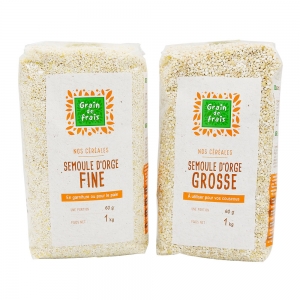 Semoule d'orge fine paquet 1kg Grain de Frais  Carton de 12 x 1 kg