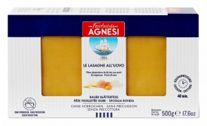 Lasagnes aux oeufs n°208   boîte 500g Agnesi Carton de 12 x 500gr