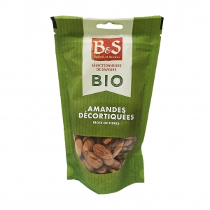 Amandes décortiquées BIO  paquet 125g B&S Carton de 16 x 125 gr