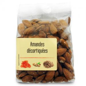 Amandes décortiquées   paquet 200g Carton de 10 x 200gr