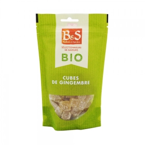 Cubes de gingembre BIO paquet 110g B& S Carton de 16 x 110gr