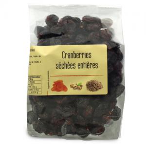 Cranberries séchées entières  paquet 200g Carton de 10 x 200gr