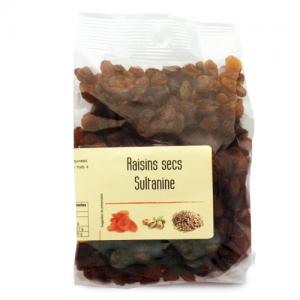 Raisins secs Sultanine paquet 250g Carton de 10 x 250 gr