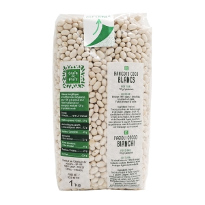 Haricots coco blancs paquet 1kg Grain de Frais  Carton de 12 x 1kg