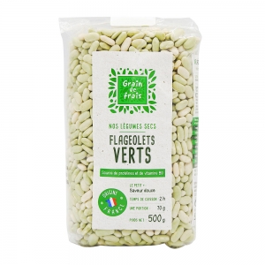 Flageolets verts France paquet 500g Grain de Frais  Carton de 15x 500 gr