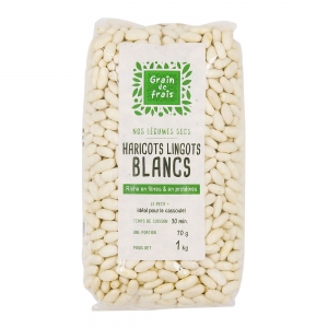 Haricots lingots blancs paquet 1kg Grain de Frais  Carton de 12 x 1kg