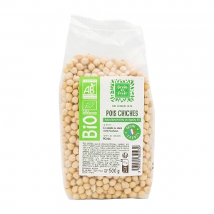 Pois chiches BIO paquet 500g France Grain de Frais  carton de 12 X 500g