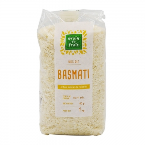 Riz Basmati paquet 1kg Grain de Frais  Carton de 12 x 1kg