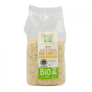 Riz demi complet BIO Camargue IGP paquet 500g Carton de 8 x 500g