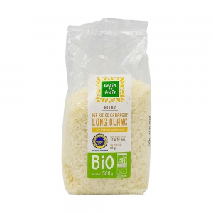 Riz long blanc de Camargue IGP BIO paquet 500g  Carton de 8 x 500g