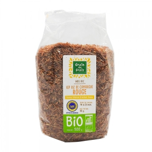 Riz rouge de Camargue IGP BIO paquet 500g  Carton de 8 x 500g