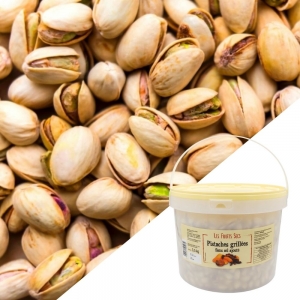 Pistaches grillées coque SANS SEL  SEAU de 3.50 kg