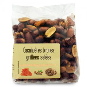 Arachides brunes grillées salées paquet 200g Ct 10 sch 200 gr