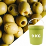 Olives vertes dénoyautées Espagne  Seau de 9 kg