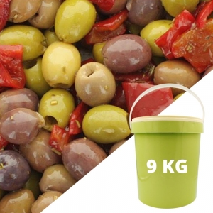 Olives dénoyautées mélange  Seau de 9 kg