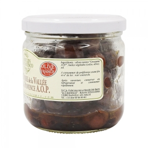 Olives noires Vallée des Baux de Pce AOP 200g  CT de 12 BOCAUX