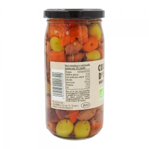 Cocktail d'olives dénoyautées BIO bocal 37cl  Carton de 12 BOCAUX