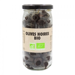 Olives noires BIO  pot 37 cl Carton de 12 bocaux 37cl