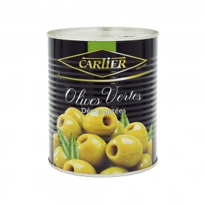 Olives vertes dénoyautées 34/37 Cartier boite 4/4  Carton x 12 (pne 360gr)