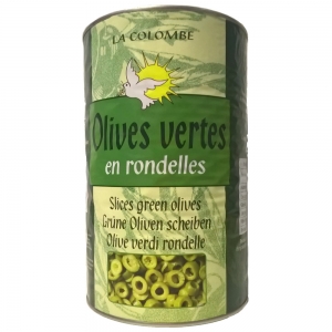 Olives vertes en rondelles boîte 5/1  Carton de 3 boites 5/1