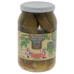 Cornichons aigres-doux bocal 490g Polonia  Carton x 12 (pne 490gr)