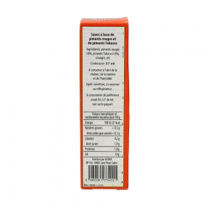 Sauce pimentée rouge type Tabasco bouteille 57ml  Carton de 12 BTL
