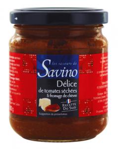 Confinade de tomates et chèvre pot 180g Savino  Carton 12 pots de 180gr