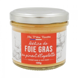 Délice de foie gras au piment d'Espelette pot 100g  Carton 6 pots