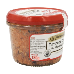 Terrine de campagne au piment d'Espelette pot 180g Carton 12 pots