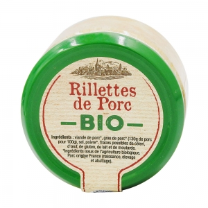 Rillettes de porc BIO France pot 180g  Carton 12 pots