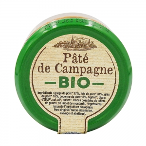Pâté de campagne BIO France pot 180g  Carton 12 pots